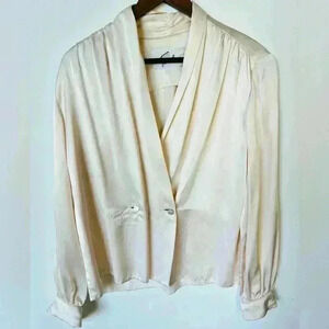 Travilla VTG William Travilla Vintage Cream Silk Blouse